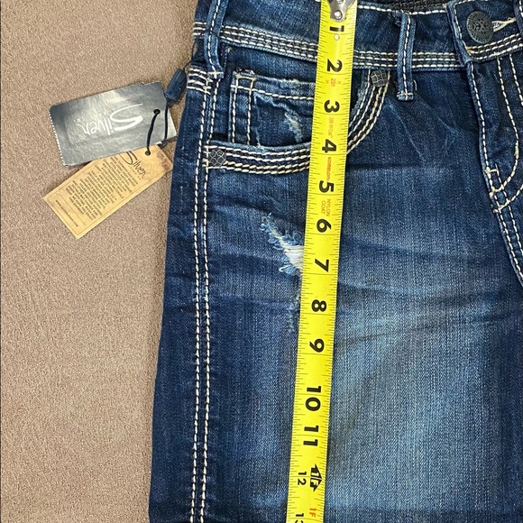 NWT Women’s SILVER SUKI HIGH SHORT Dark Wash Sz 25 - Picture 4 of 12
